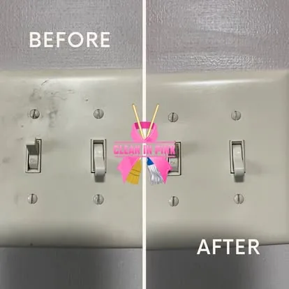 Before and after of a microwave interior cleaned