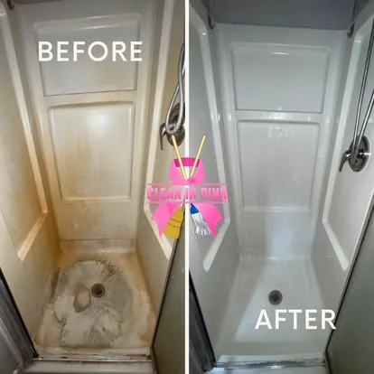 Shower stall — before & after